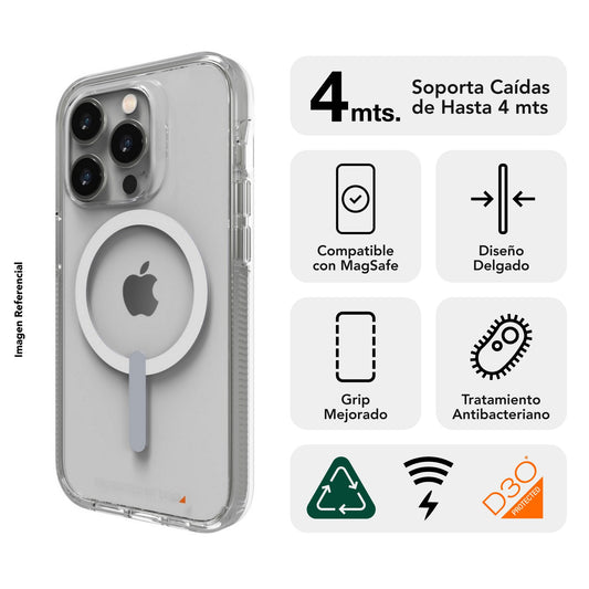 Case Gear4 Crystal Palace Snap compatible con MagSafe para iPhone 14 Pro - Transparente