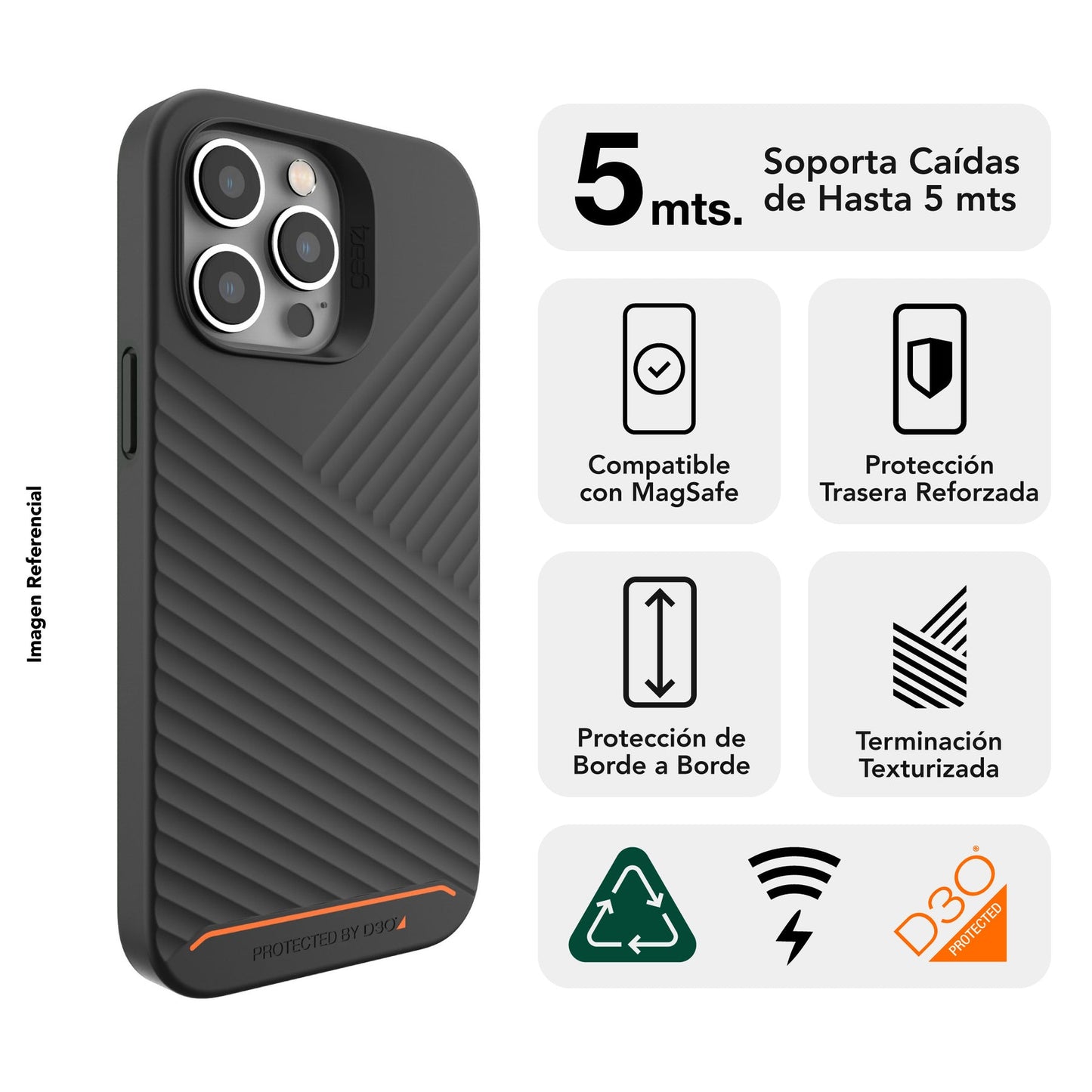Case Gear4 Denali Snap para iPhone 14 Pro Max - Negro