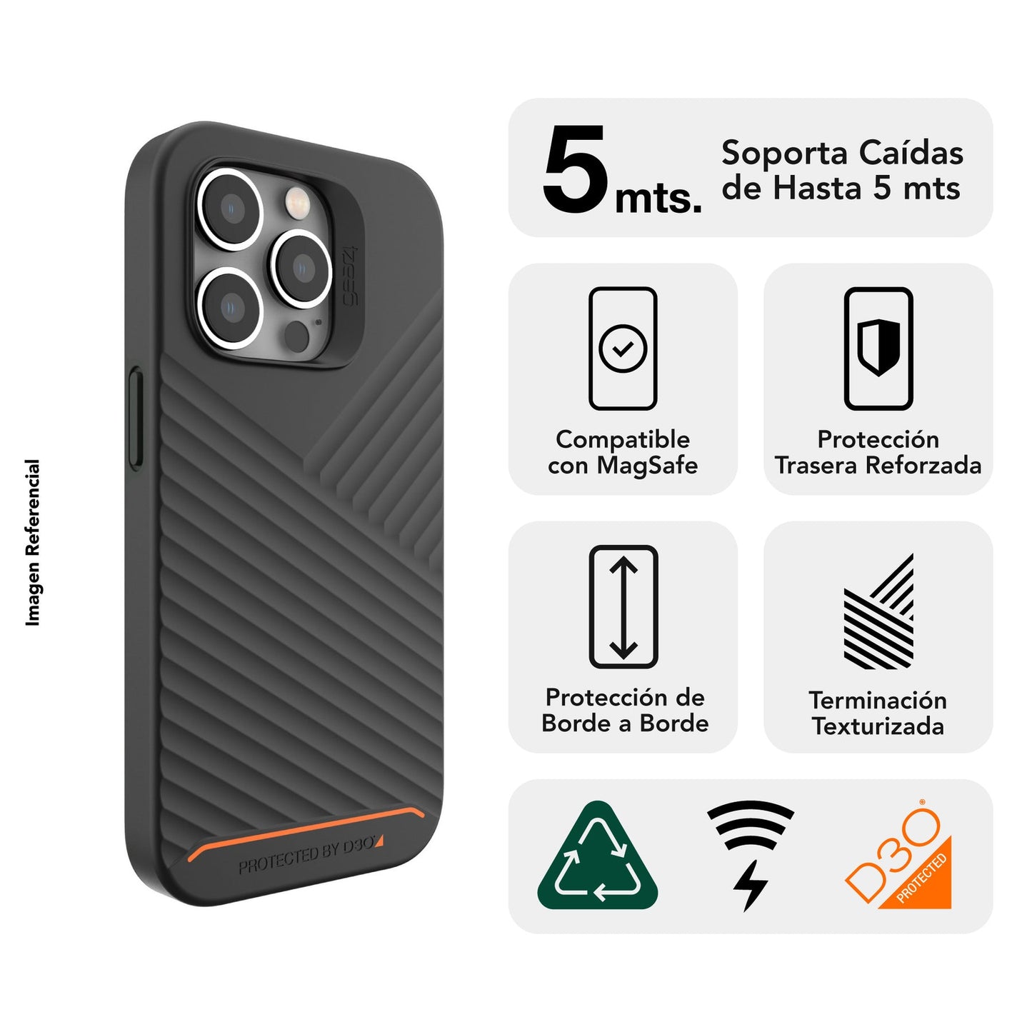 Case Gear4 Denali Snap para iPhone 14 Pro - Negro